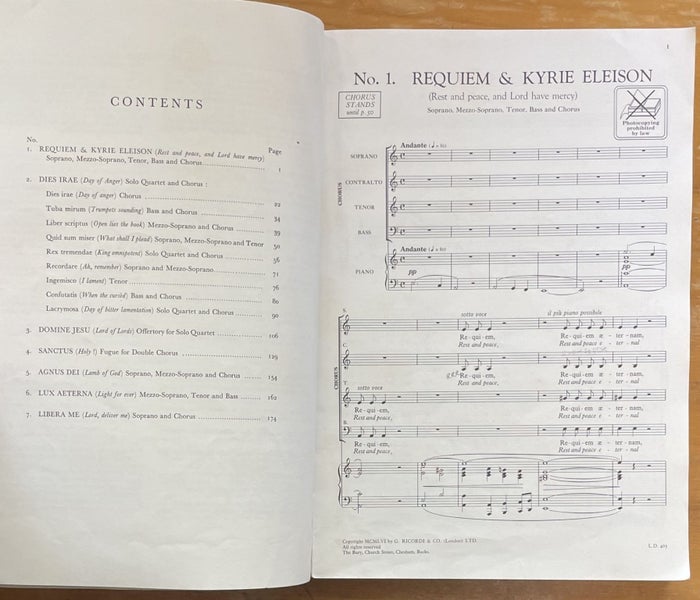 Verdi Requiem Vocal Score for four solo Voices and chorus Carousel 5