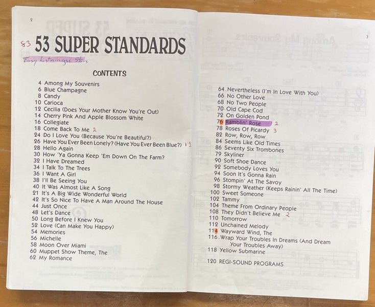 53 Super Standards For all Electronic Keyboards Easy Electronic Keyboard Music Carousel 2
