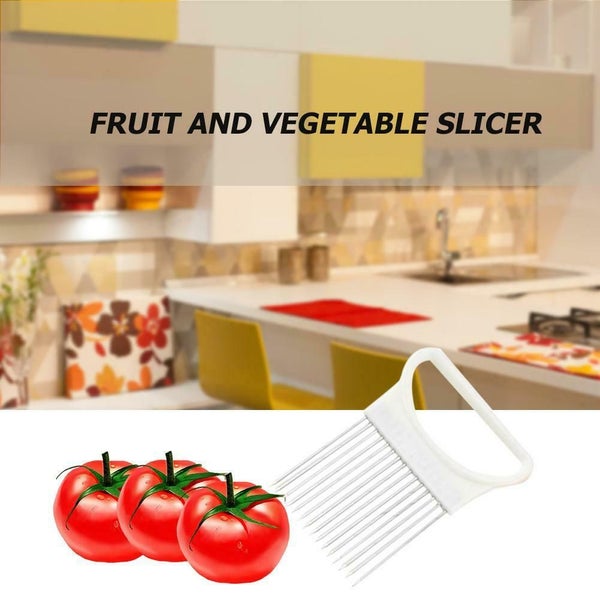 Onion Cutter Stainless Steel Vegetables Tomato Slicer Holder Meat Needle Kitchen Carousel 1