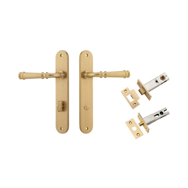 Iver Verona Door Lever on Oval Backplate Privacy Kit with Turn Carousel 1