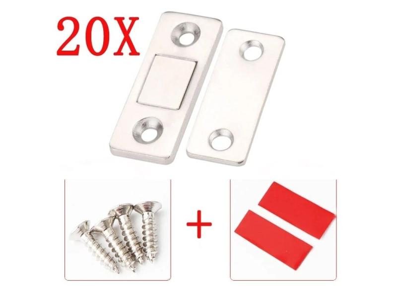 20 Sets Strong Magnetic Cabinet Door Catches Furniture Magnet Stops Carousel 1