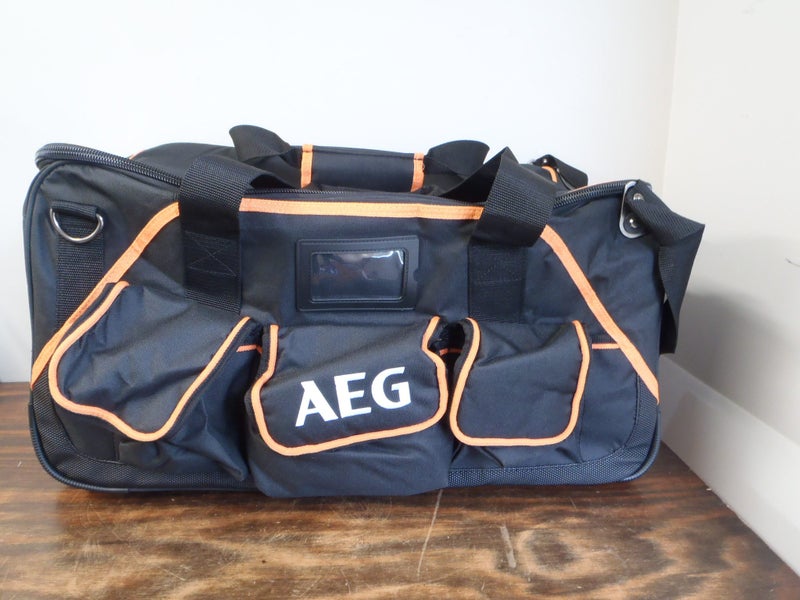 AEG 620mm Rolling Contractor Bag Black Zip Tool Wheels Heavy Duty Bag Carousel 1