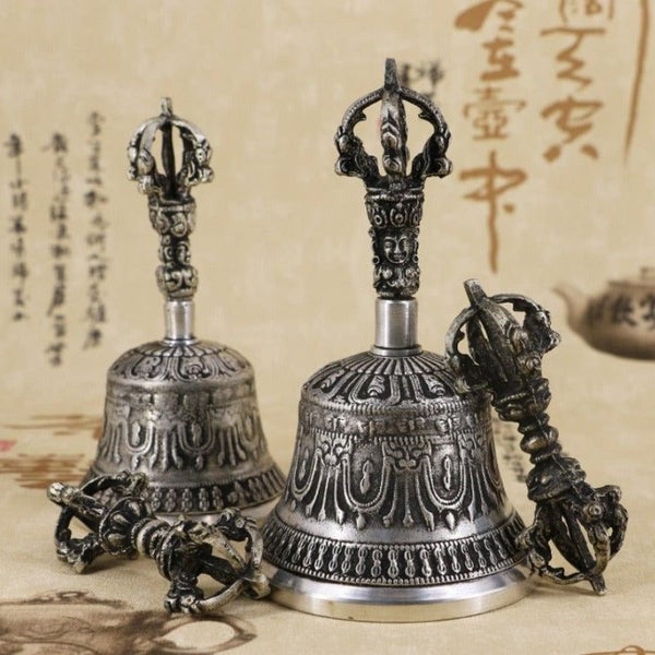 Brass Nepali Bell Home Decor Table Handicrafts Ideal For Puja Prayer Singing Bow Carousel 8