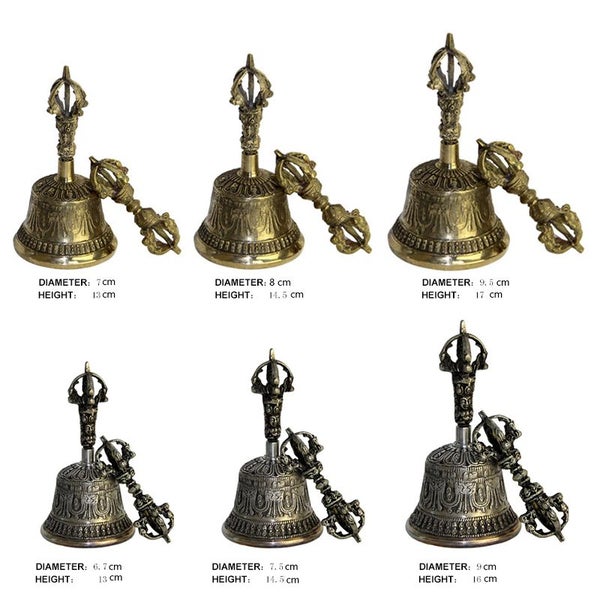 Brass Nepali Bell Home Decor Table Handicrafts Ideal For Puja Prayer Singing Bow Carousel 2