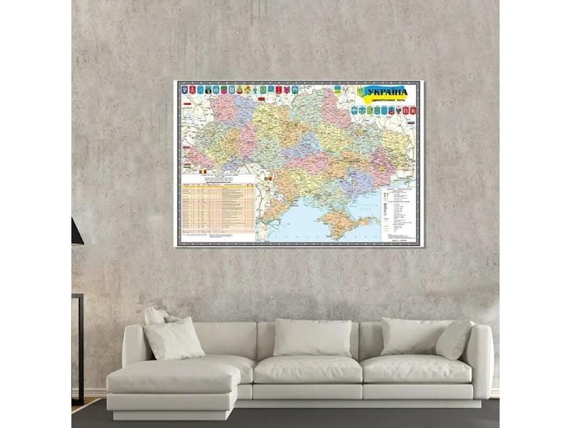 The Ukraine Administrative Map In Ukrainian 150*100cm Non-woven Canvas Painting Carousel 1