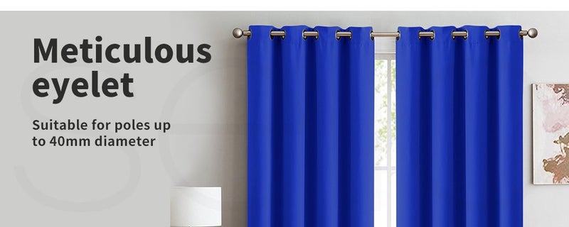 2x Blockout Curtains Panels 3 Layers Eyelet Room Darkening 132x213cm Charcoal Carousel 10
