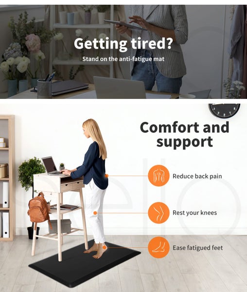 Marlow Anti Fatigue Mat Standing Desk Rug Kitchen Home Office Foam Black 50x80 Carousel 2