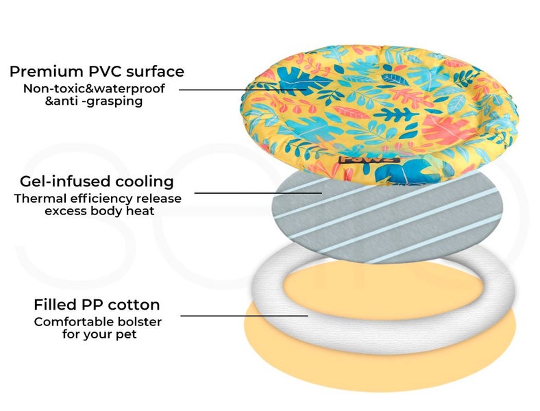 Pawz Pet Cooling Mat Dog Bed Cat Summer Self-cold Gel Maple leaves-Round M L Carousel 2