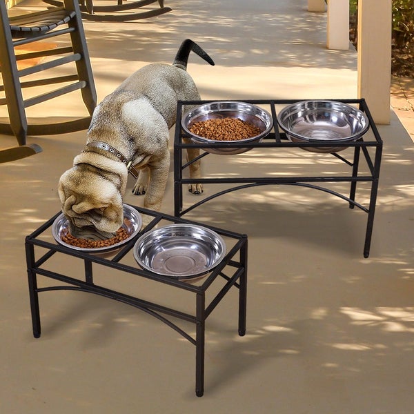 Pawz Dual Elevated Pet Dog Puppy Feeder Bowl Stainless Steel Food Water Stand Carousel 9