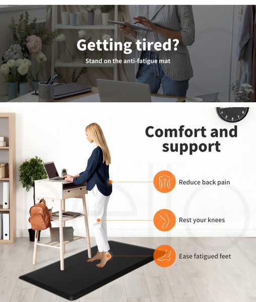Marlow Anti Fatigue Mat Standing Desk Rug Kitchen Home Office Foam Black 51x99 Carousel 2