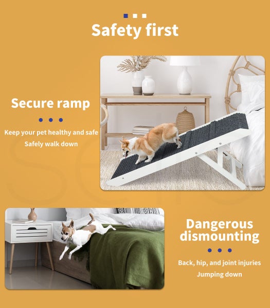 Pawz Dog Ramp Adjustable Height Stair For Bed Sofa Cat Dogs Folding Portable Carousel 2