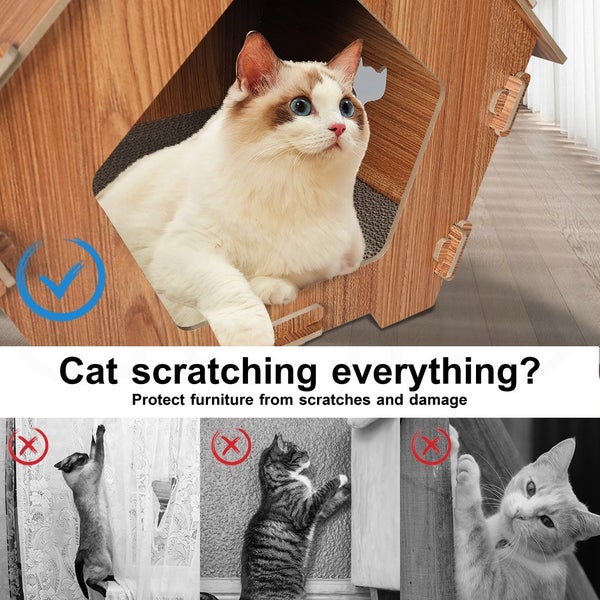 Pawz Cat Scratcher Scratching Board Corrugated Cardboard Scratch Bed Post Mat Carousel 2