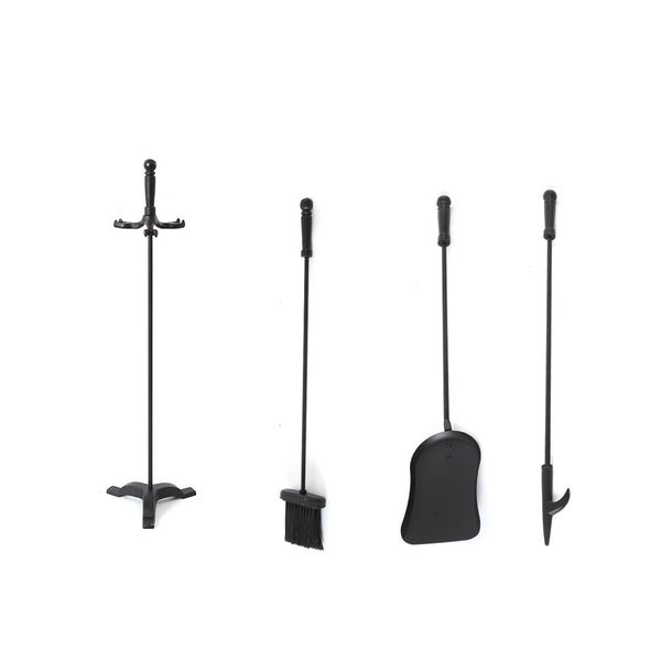 Traderight Fireplace Tool Set 4 PC Fire Place Poker Brush Shovel Stand Cast Iron Carousel 1