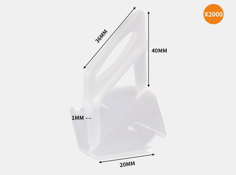 2000x 1mm Tile Leveling System Clips Leveling Spacer Tiling Tool Floor Wall Carousel 2