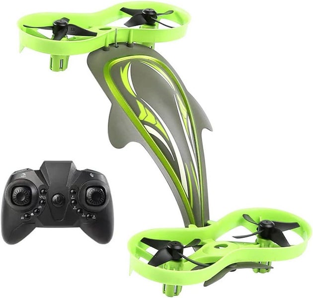 3-in-1 Hybrid Air to Water Stunt Drone Remote Control Drone Toy for Kids-Green Carousel 1