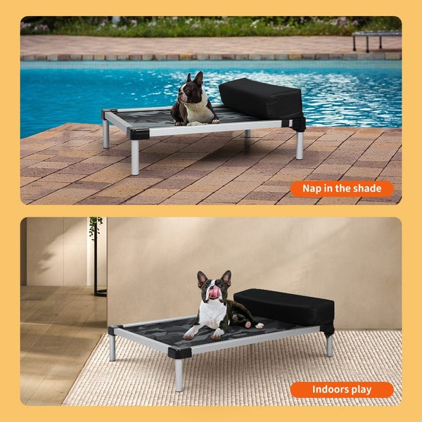 Pawz Pet Trampoline Aluminium Frame Dog Bed Elevated Pillow Oxford Cloth Large Carousel 8