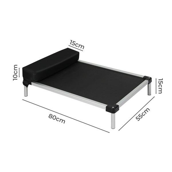 Pawz Pet Trampoline Dog Bed Elevated Pillow Black Teslin Mesh M L XL Carousel 10