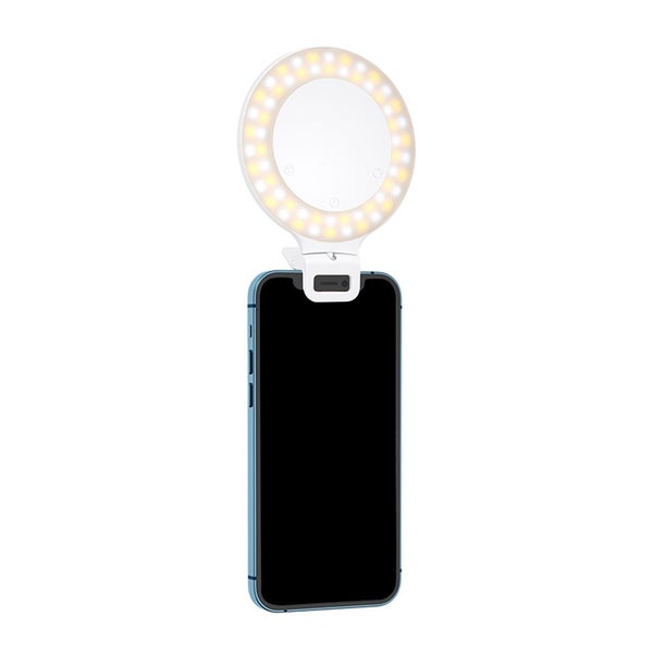 Selfie Ring Light 3 Light Modes Adjustable Clip on Phone Camera LED Light Carousel 2