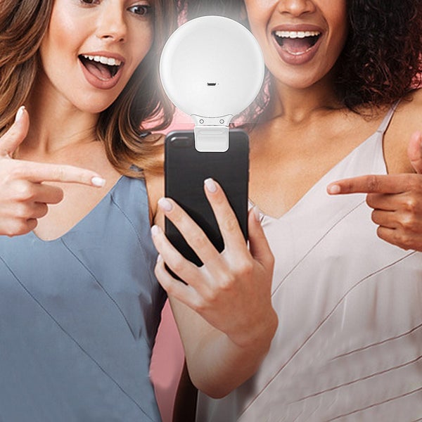Selfie Ring Light 3 Light Modes Adjustable Clip on Phone Camera LED Light Carousel 10