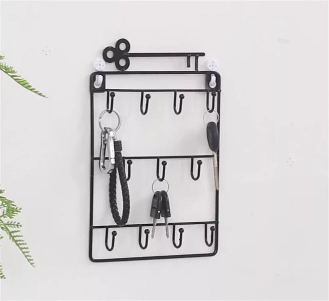 Modern Style Iron Wall Mounted 11 Hangers Hooks Key Holder Coat Hat Stora CHK12N Carousel 2