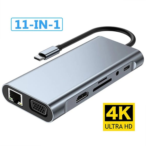 11-in-1 4K USB C 3.0 HUB Type C to HDMI-compatible USB 3.0 Adapter Type C CHK12N Carousel 2