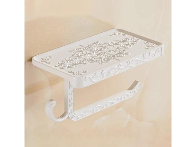 Antique Bronze Toilet Roll Paper Rack With Phone Shelf Wall Mounted Bathroom Carousel 1