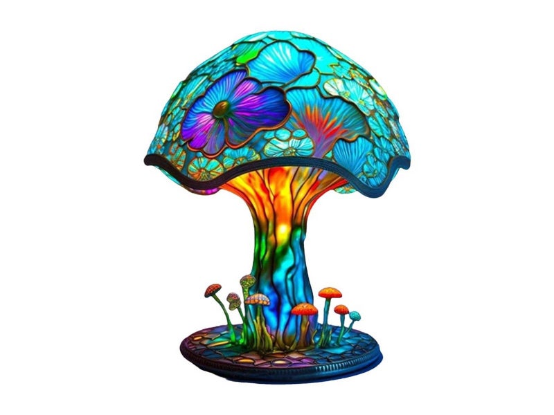 Colorful Mushroom Shape Table Lamp Bohemian Resin Night Light Home Decor Carousel 1
