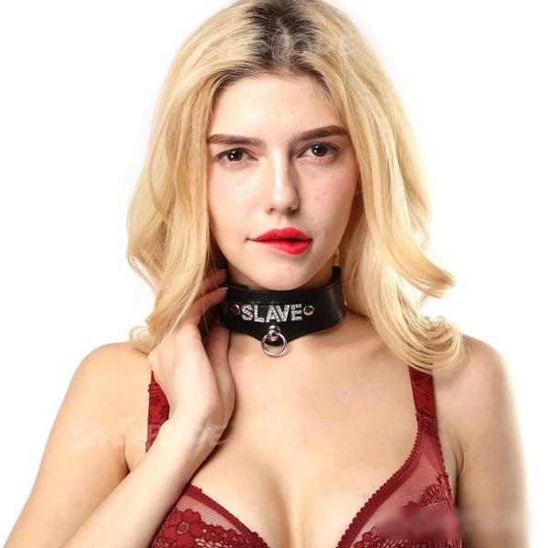 SMspade Leather BDSM Collar Adult Sex Toys Adjustable Lockable Belt Slave Fetish Carousel 2