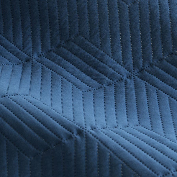 Ardor Maxwell Navy Embossed Vintage Washed Quilt Cover Set Carousel 3