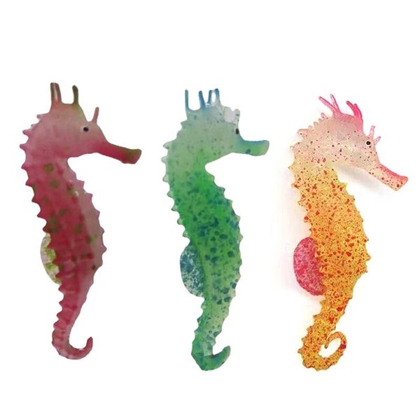 1PC Random Color Aquarium Luminous Seahorse Ornament Glow In Dark Landsca CHK12N Carousel 1