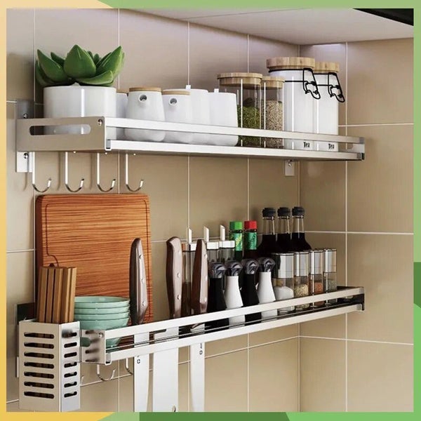 Spice Rack Wall Mount Kitchen Spice Organizer Storage Shelf Stainless Ste CHK12N Carousel 2