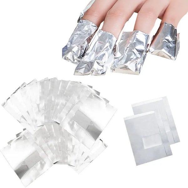 50/100Pcs/Bag Aluminium Foil Nail Art Soak Off Polish Nail Removal Wraps CHK12N Carousel 1
