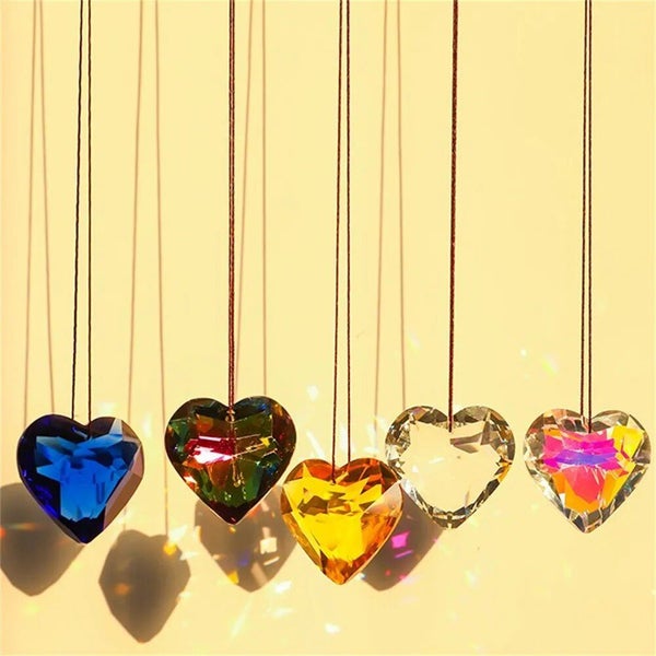 Suncatcher Crystal Heart Stained Glass Ball Sun Catcher Rainbow Maker Hom CHK12N Carousel 21