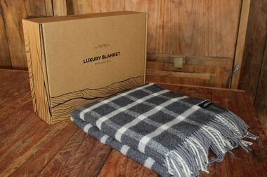 Small Herringbone Check Throw Blanket PALLISER RIDGE Carousel 2