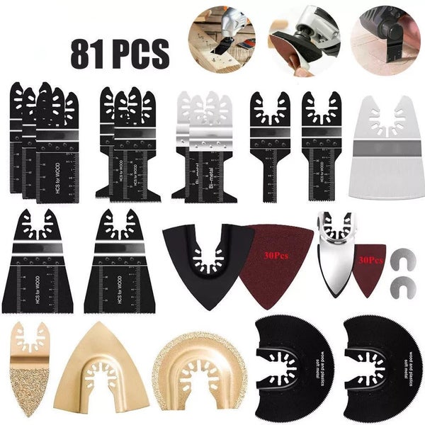 81Pcs Quick Change Oscillating Multi Tool Saw Blade For Fein Black&Decker CHK12N Carousel 2