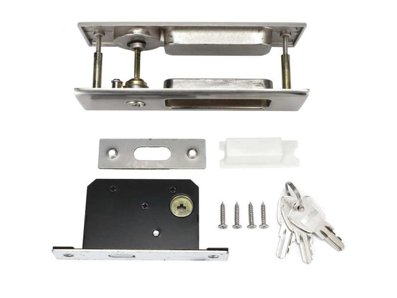 Zinc Alloy Sliding Latch Handle Set Bathroom Balcony Cabinet Door Accessory Carousel 1