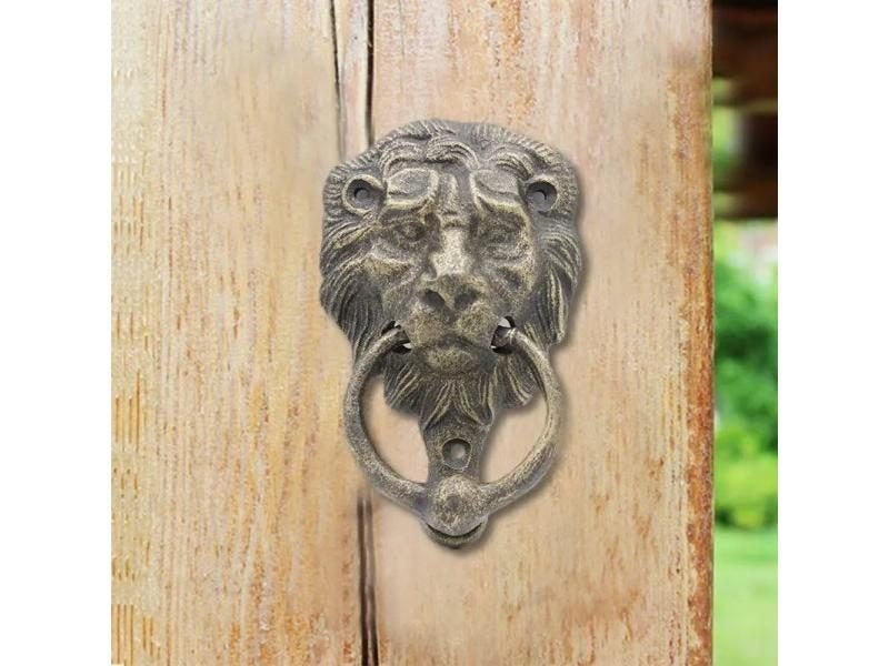 Authentic Vintage Lion Door Gate Knocker Handle Pull Door Accessories Home Carousel 1