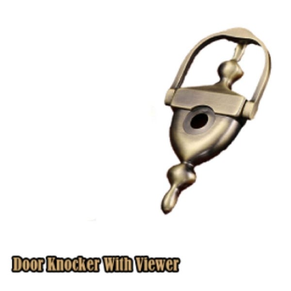 1Pcs Modern Door Knocker With Door Viewer Green Bronze Antique Zinc Alloy Knock Carousel 1