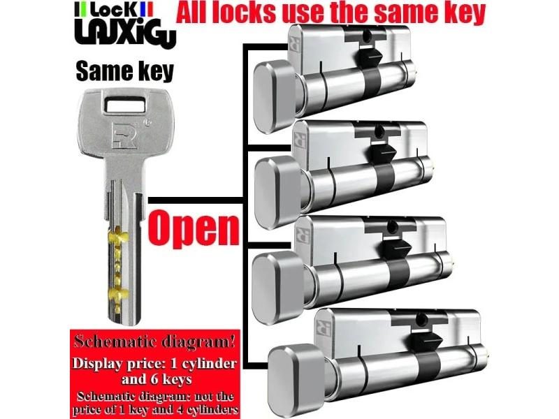 Custom European Standard Cylindrical Door With Same Key Lock Cylinder Carousel 2