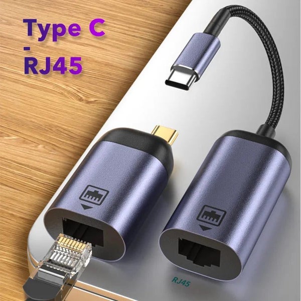 USB Type C 3.1 RJ45 LAN Ethernet Converter Adapter USBC to 100/1000M Giga CHK12N Carousel 2