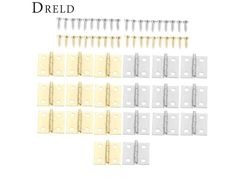 20Pcs 18 16mm Silver Gold Door Cabinet Mini Hinges For Furniture Decoration Carousel 2