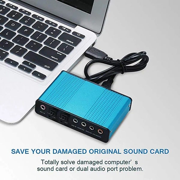 6 Channel External Sound Card 5.1/7.1 Surround Sound USB 2.0 External Opt CHK12N Carousel 2