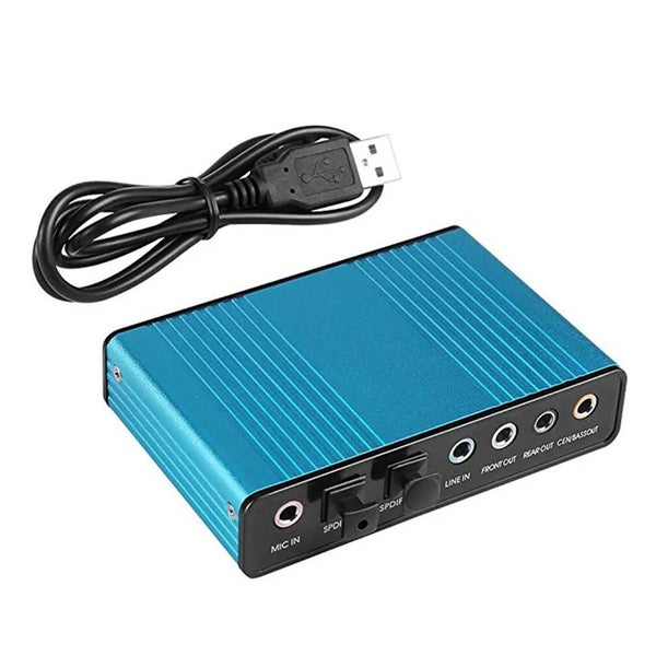 6 Channel External Sound Card 5.1/7.1 Surround Sound USB 2.0 External Opt CHK12N Carousel 1