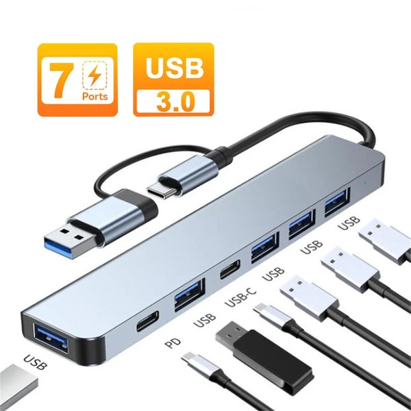 USB C HUB 7 Port Multi USB Splitter USB 3.0 HUB Type C to USB OTG Adapter CHK12N Carousel 2