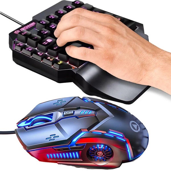 SeynLi RGB Keyboard And Mouse Set One-Handed Gaming Keyboard Mouse Mini K CHK12N Carousel 1