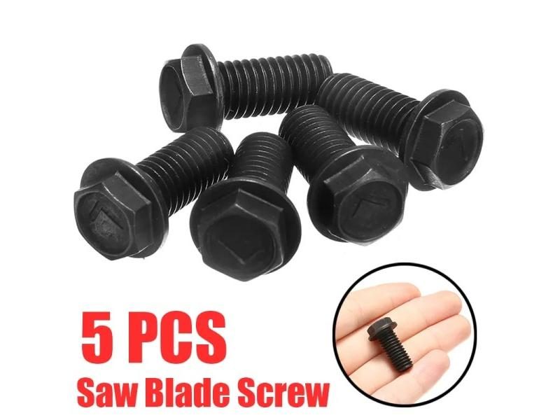 5pcs Metal Saw Blade Bolt M8 X 18mm Left Hand Thread Hex Head Flange For Carousel 1