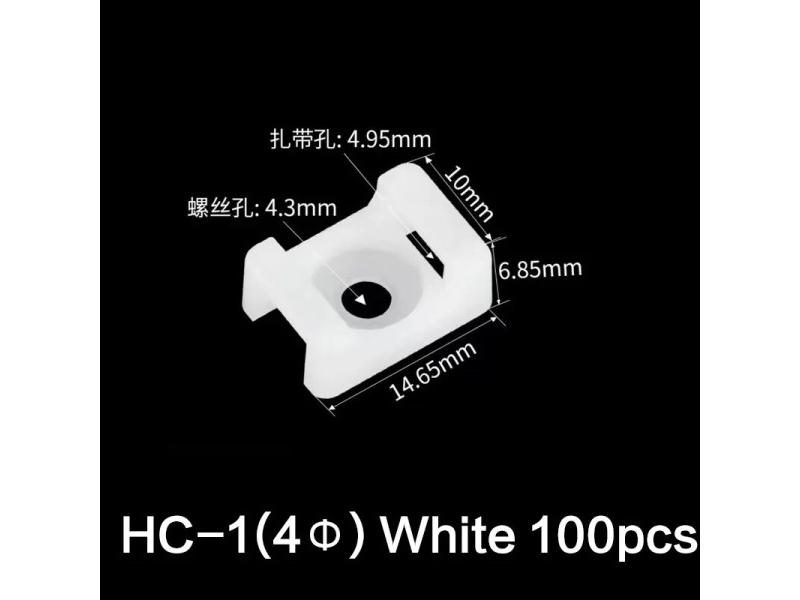 100pcs Cable Tie Base Mount Wire Clips HC 1 HC 2 HC 4 Carousel 1