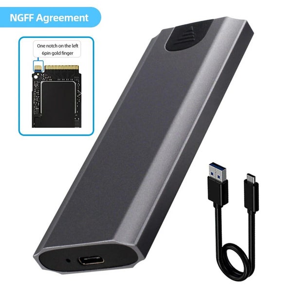 Dual Protocol M2 SSD Case NVMe NGFF M.2 To USB Type C 3.1 SSD Enclosure 1 CHK12N Carousel 1