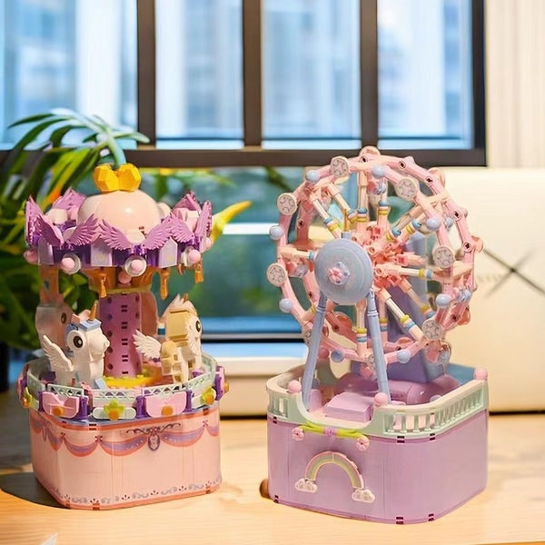 Building Blocks Rotating Music Box Building Bricks 874pcs - Carousel Carousel 2