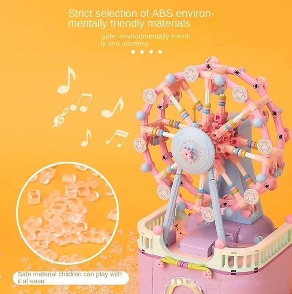 Building Blocks Rotating Music Box Building Bricks 710pcs - Ferris wheel Carousel 7